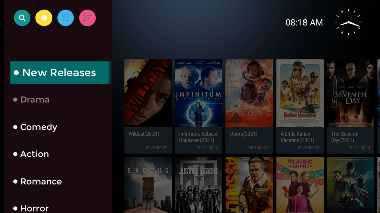 Captura de pantalla catalogo VOD PLAYERVE
