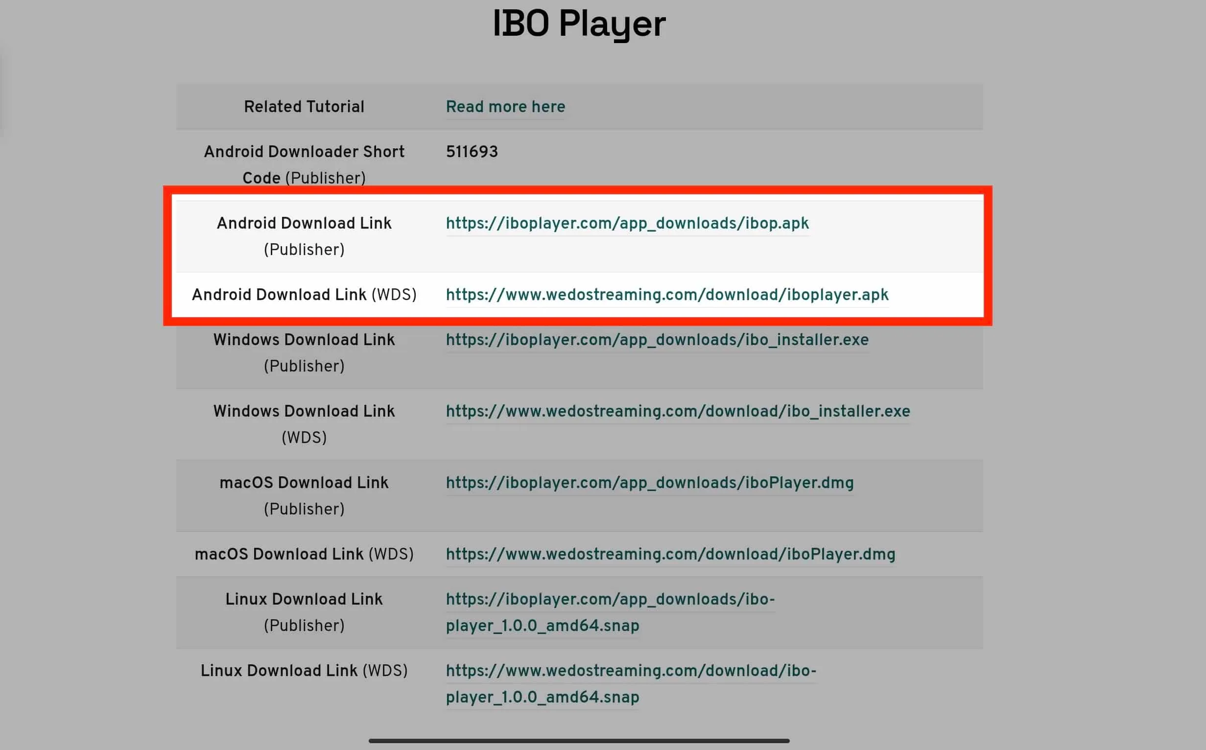 IBO Player en tablet Android